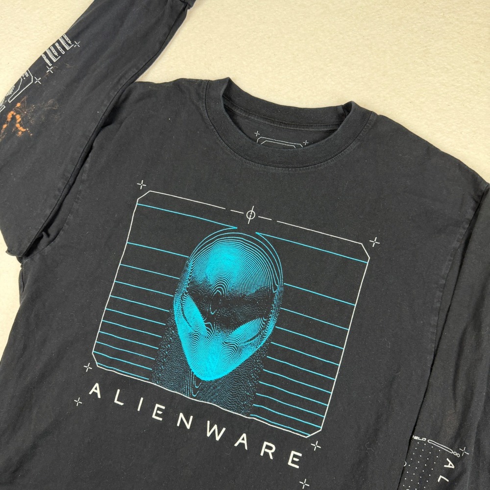 Alienware First Contact SS21 Long Sleeve Graphic Tee Black Mens Large USA Made‎